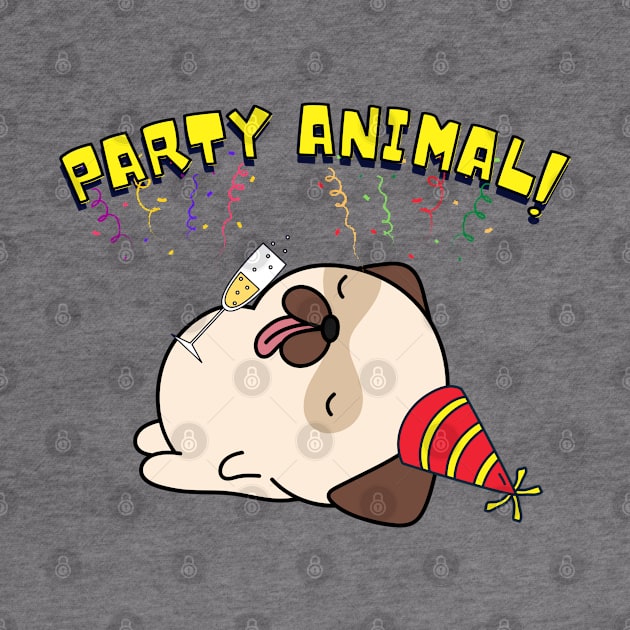 Party Animal Drunk Pug by Pet Station